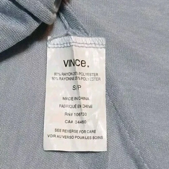 Vince Blue Boxy Notched Collar Blouse - Picture 6 of 7